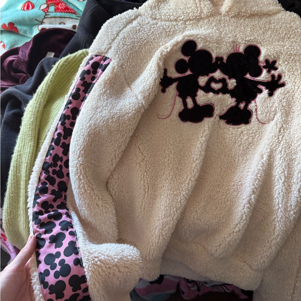 Disney Cream Sherpa Jacket with Iconic Characters